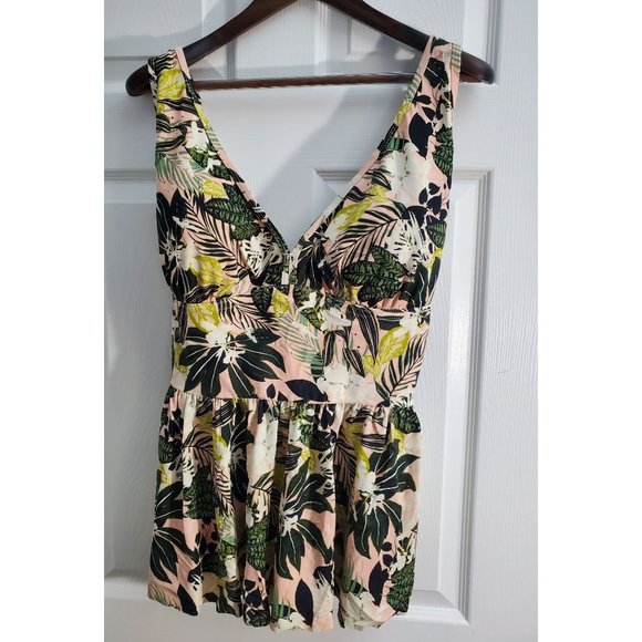 Adore Me Paradise Jungle Tankini Swimsuit Womens Plus Size 4X w/coverup New - Picture 4 of 5